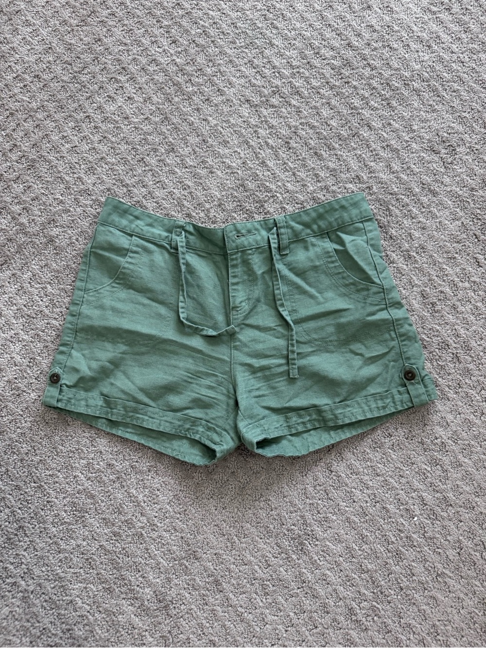 Light Green Women's Bermuda Shorts with Drawstring